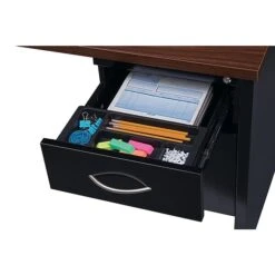 Quill Brand® 48" Single Pedestal Desk, Walnut (28445/LLR79147) -Office Supplies Discount sp41694351 s7