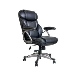 Quill Brand® Osgood High-Back Bonded Leather Manager Chair, Black (21076) -Office Supplies Discount sp41816829 s7