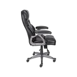 Quill Brand® Osgood High-Back Bonded Leather Manager Chair, Black (21076) -Office Supplies Discount sp41816830 s7