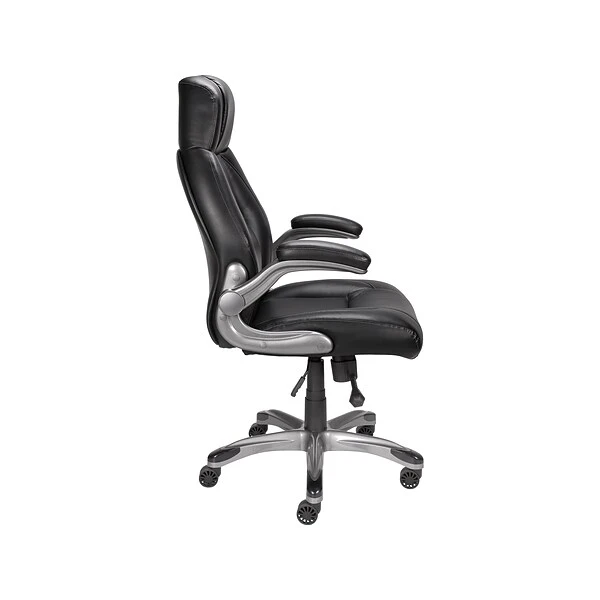 Quill Brand® Torrent Bonded Leather Manager Chair, Glossy Black (51283/20224) 4 Quill Brand® Torrent Bonded Leather Manager Chair, Glossy Black (51283/20224) - Image 2