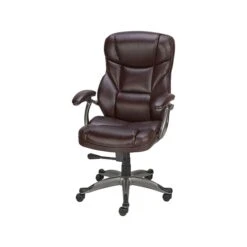 Quill Brand® Osgood High-Back Bonded Leather Manager Chair, Brown (22298) -Office Supplies Discount sp41817325 s7