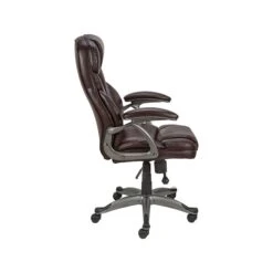 Quill Brand® Osgood High-Back Bonded Leather Manager Chair, Brown (22298) -Office Supplies Discount sp41817326 s7