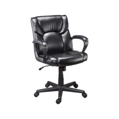 Quill Brand® Montessa II Luxura Faux Leather Computer And Desk Chair, Black (25221-CC)
