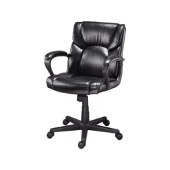 Quill Brand® Montessa II Luxura Faux Leather Computer And Desk Chair, Black (25221-CC) -Office Supplies Discount sp41817330 s7