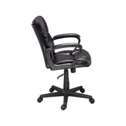Quill Brand® Montessa II Luxura Faux Leather Computer And Desk Chair, Black (25221-CC) -Office Supplies Discount sp41817331 s7